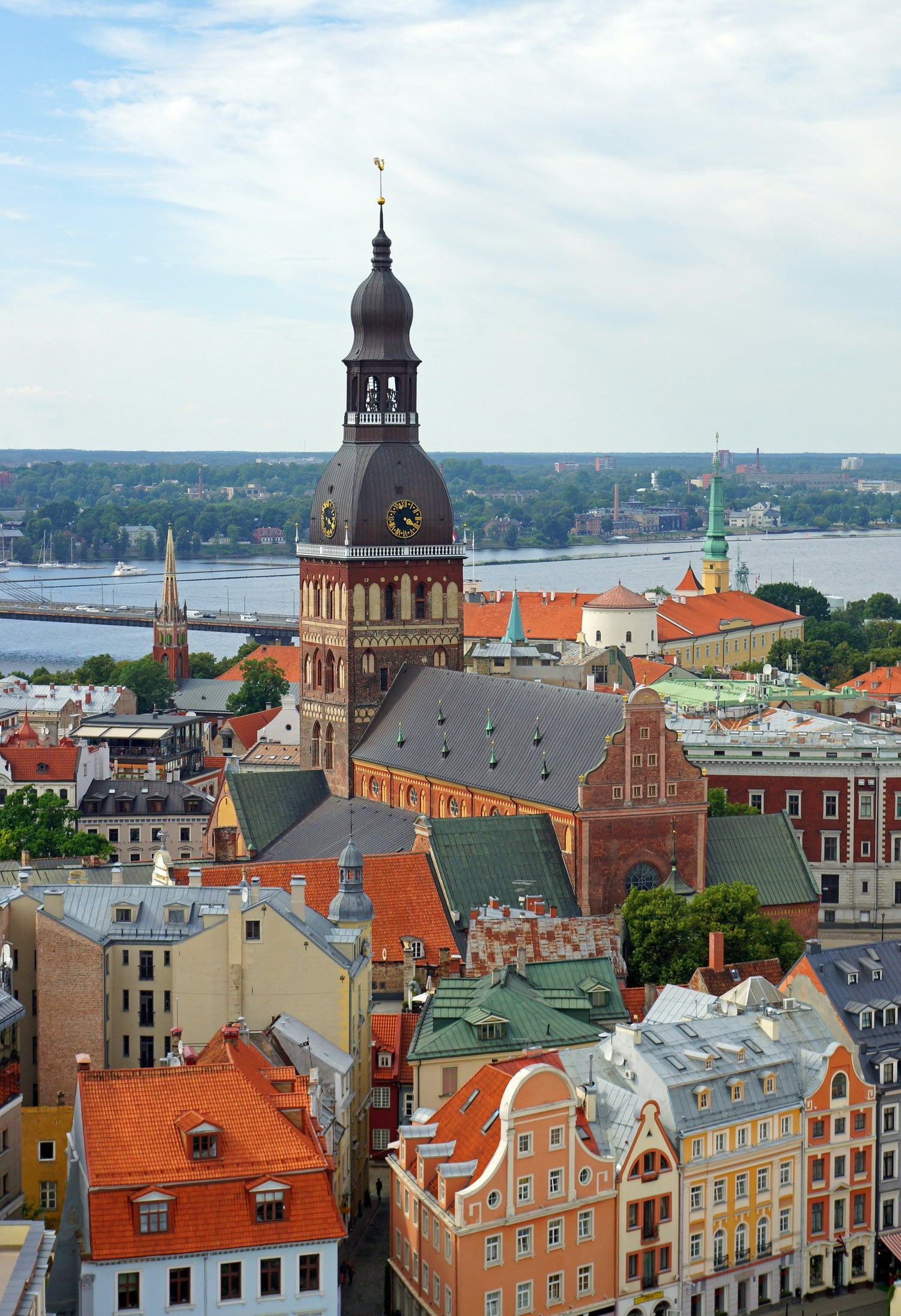 Luftbild auf die Altstadt von Riga
