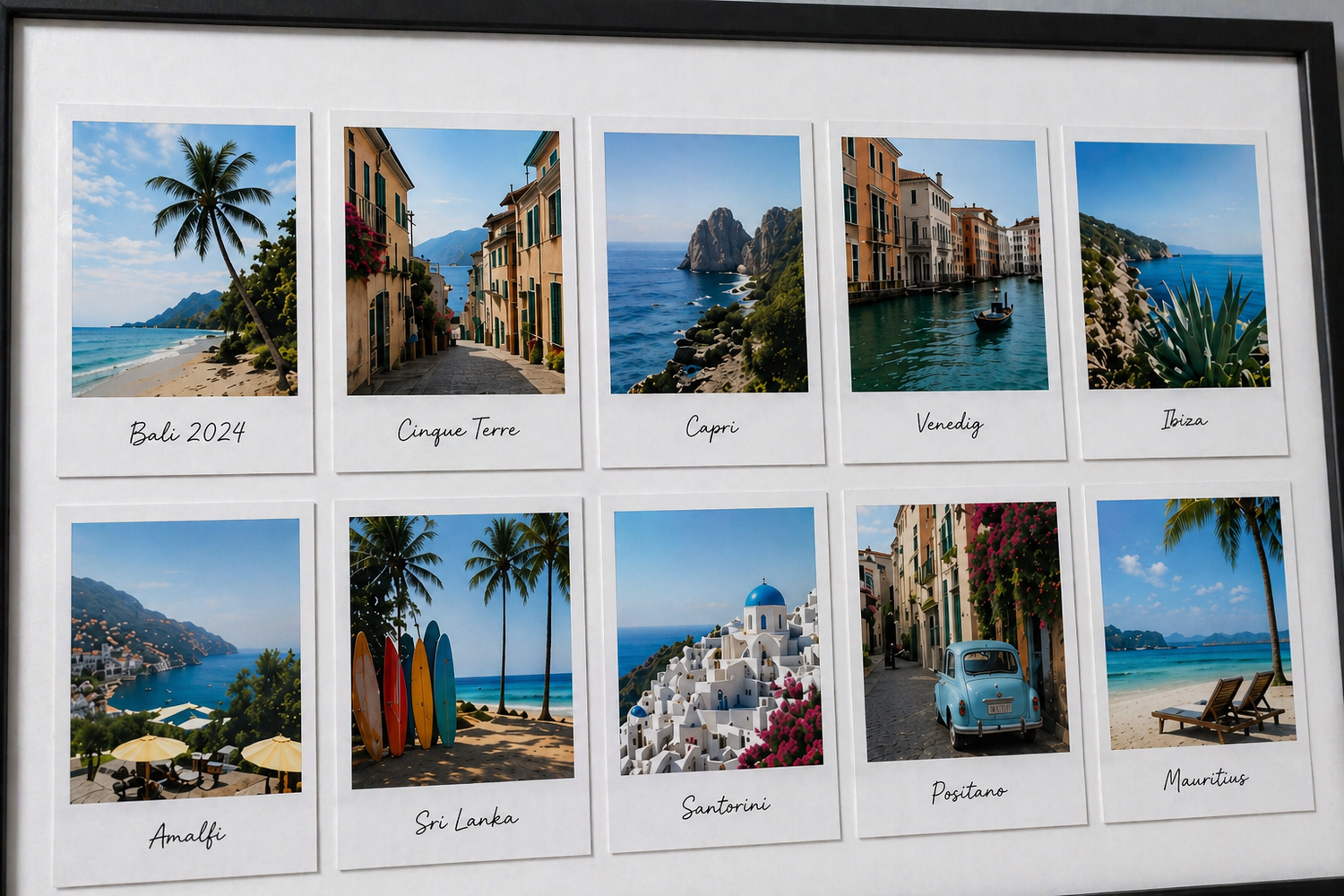 Bild, dass eine Nahaufnahme eines Rahmens für Polaroidbilder zeigt.