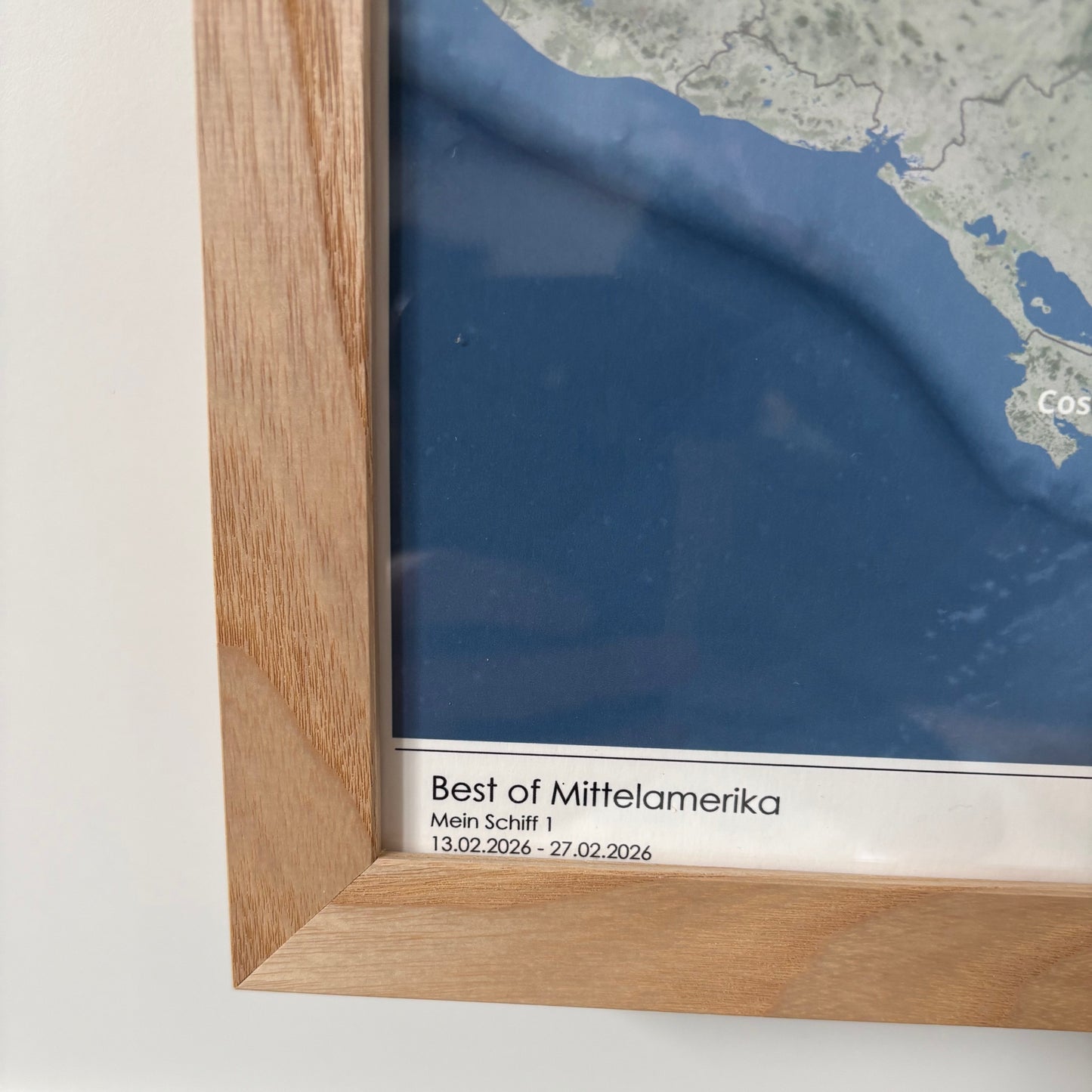 Das Foto zeigt die Routenkarte in einem Ausschnitt mit den Details zur Reise